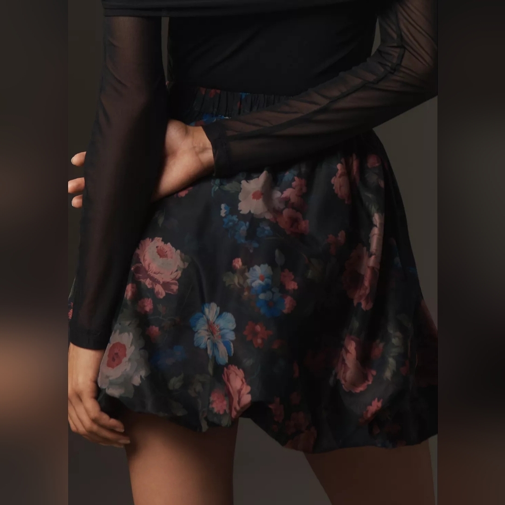 Anthropologie Floral Bubble Mini Skirt In L NWOT - Picture 4 of 11